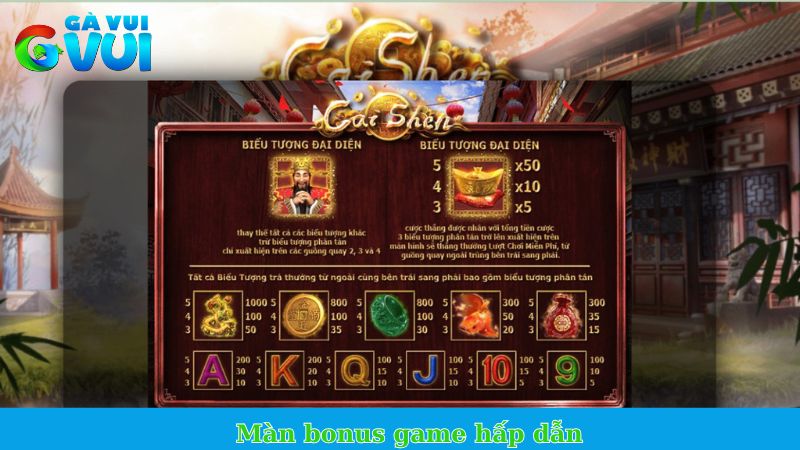 Màn bonus game hấp dẫn
