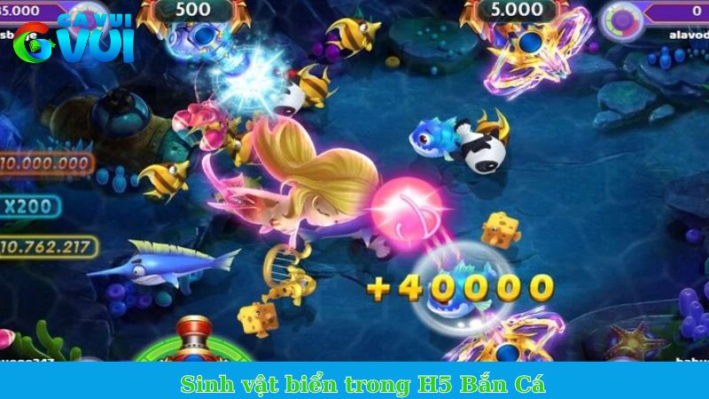 Sinh vật biển trong H5 Bắn Cá