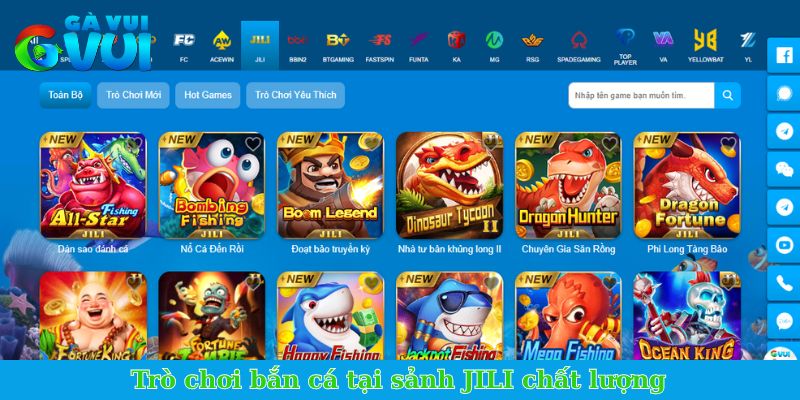 Trò chơi bắn cá tại sảnh JILI chất lượng