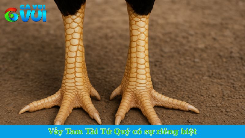 Vảy gà Tam Tài Tứ Quý - Vảy hiếm xuất hiện trên chân thần kê 3 Vảy Tam Tài Tứ Quý có sự riêng biệt